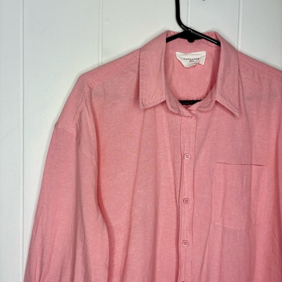 POMANDER PLACE Pink Adair Boyfriend Shirt Oversized Women’s Size Medium NEW - Picture 3 of 7